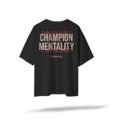 Champion Mentality Pump Cover | Printed Back / Embroidered Front- Black Oversized Tee