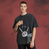 For All The Dogs - Drake | Black Acid Washed Oversized Tee