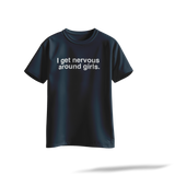 Nervous Around Girls | Printed Back & Front - Black/White/Navy/Coffee Regular Tee