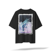 Led Zeppelin - IV (Embroidered Front/Printed Back) | Black/White Oversized Tee