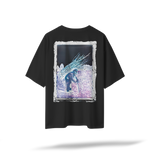 Led Zeppelin - IV (Embroidered Front/Printed Back) | Black/White Oversized Tee
