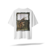 Led Zeppelin - IV (Embroidered Front/Printed Back) | Black/White Oversized Tee