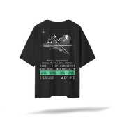 VABB | BOM Pilot's Airfield Map Oversized T-Shirt Black/White | Embroidered Front/Printed Back