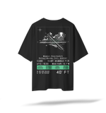 VABB | BOM Pilot's Airfield Map Oversized T-Shirt Black/White | Embroidered Front/Printed Back