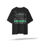VOHS | HYD Pilot's Airfield Map Oversized T-Shirt Black/White