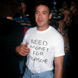 Need Money for Porsche | Printed Back & Front - Black/White Oversized Tee