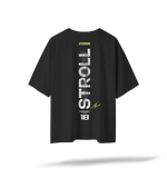 Stroll 18 - Aston Martin F1 Racing[Embroidered Front Logos/Printed Back] | Black Oversized Tee