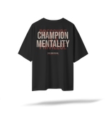 Champion Mentality Pump Cover | Printed Back / Embroidered Front- Black Oversized Tee