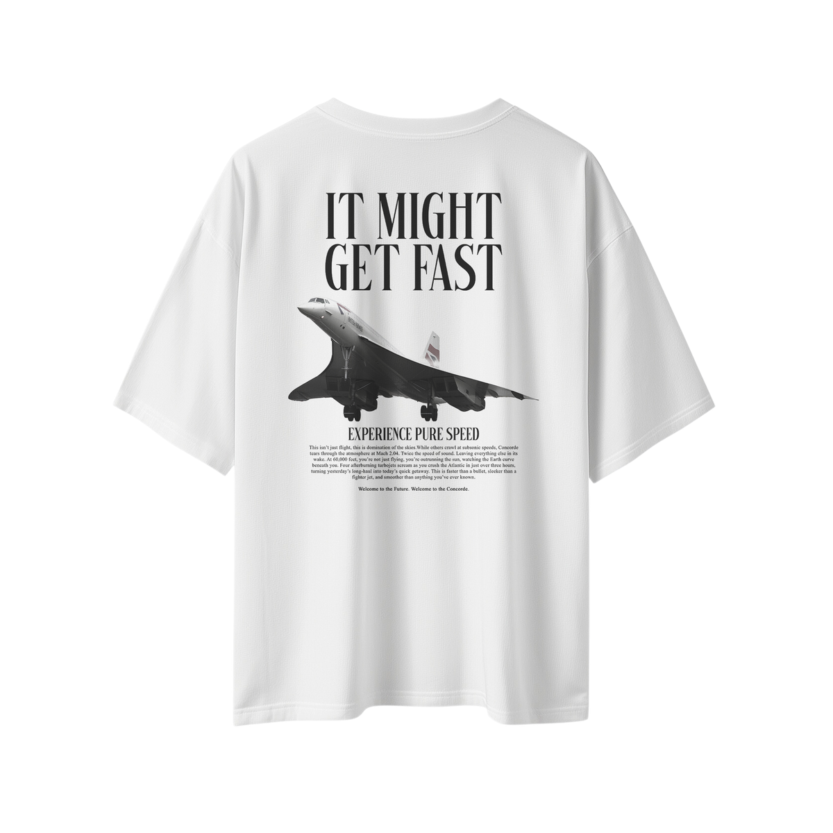 Visions of Speed | Concorde White Oversized T-Shirt