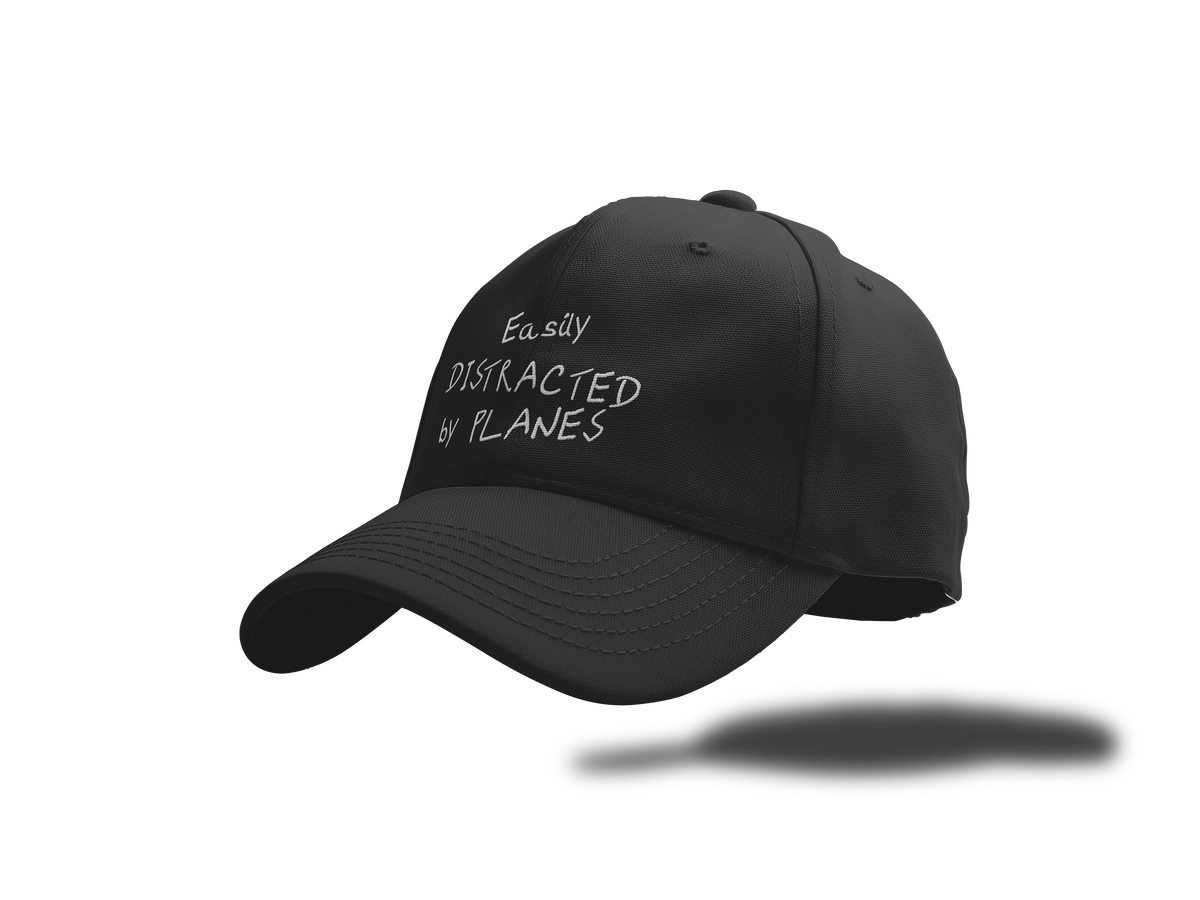 Easily Distracted By Planes Baseball Cap | Embroidered Front