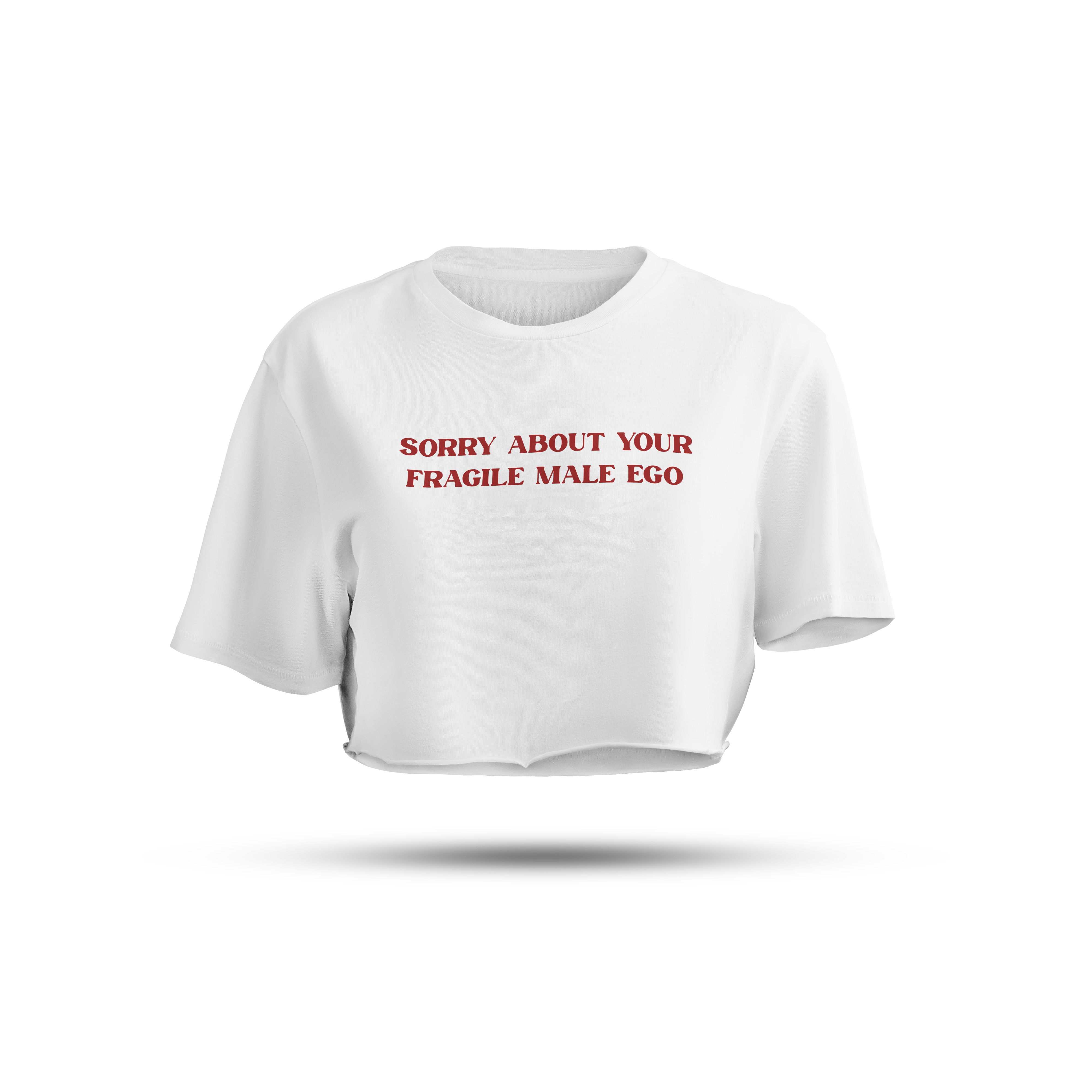 Sorry About Your Fragile Male Ego | WHITE CROP TEE