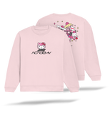 Hello Kitty ♡ F1 Academy Sweatshirt | Printed Back - White/Orchid Pink Oversized Sweatshirt