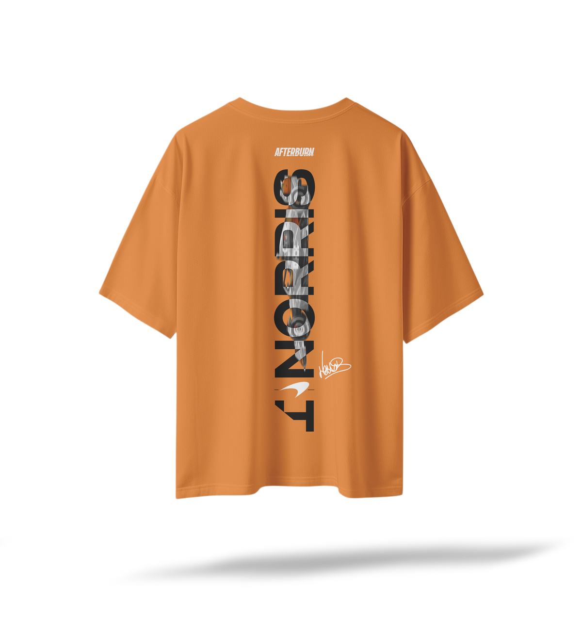 Norris 4 - McLaren F1 Racing[Embroidered Front Logos/Printed Back] | Papaya Oversized Tee