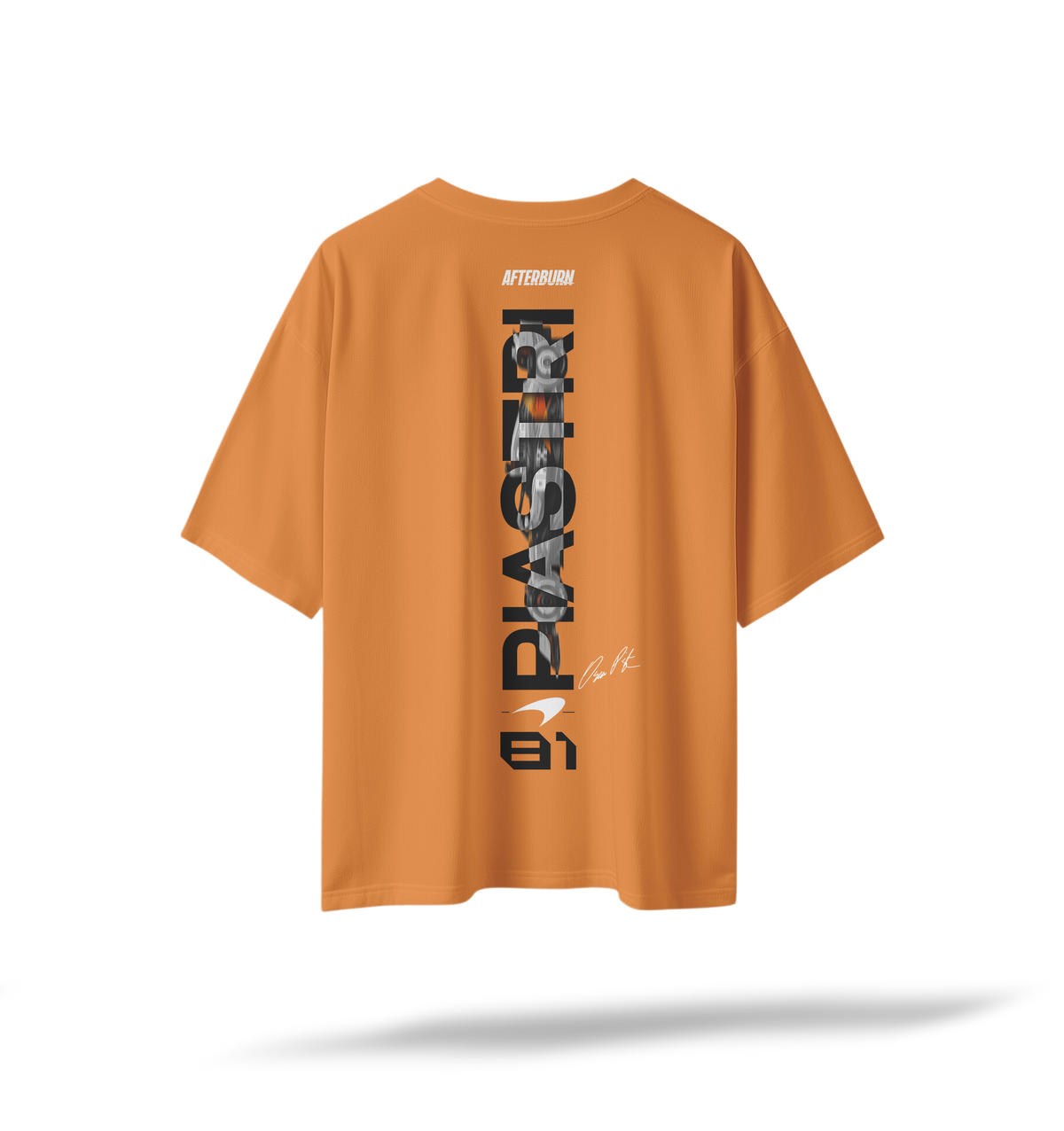 Piastri 81 - McLaren F1 Racing[Embroidered Front Logos/Printed Back] | Papaya Oversized Tee