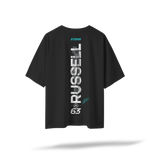 Russell 63 - Mercedes F1 Racing[Embroidered Front Logos/Printed Back] | Black Oversized Tee