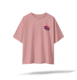 Pink Floyd - Animals[EMBRD Front/Printed Back] | White/Pastel Pink Oversized Tee