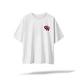 Pink Floyd - Animals[EMBRD Front/Printed Back] | White/Pastel Pink Oversized Tee