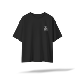 Trust Grandma (Embroidered Front/ Printed Back) | Black & Olive Oversized Tee